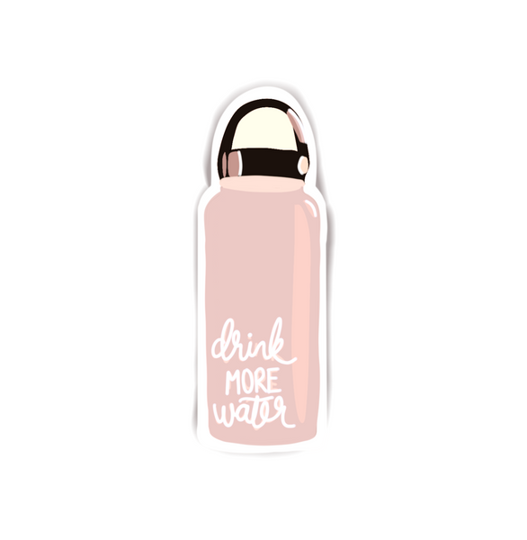 Water Bottle Pink Aesthetic Sticker – Big Moods