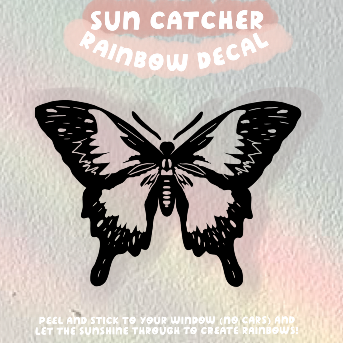 Black Butterfly Sun Catcher Rainbow Window Decals