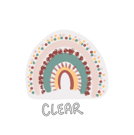 CLEAR Darker Colorful Dotted WatercolorRainbow Sticker