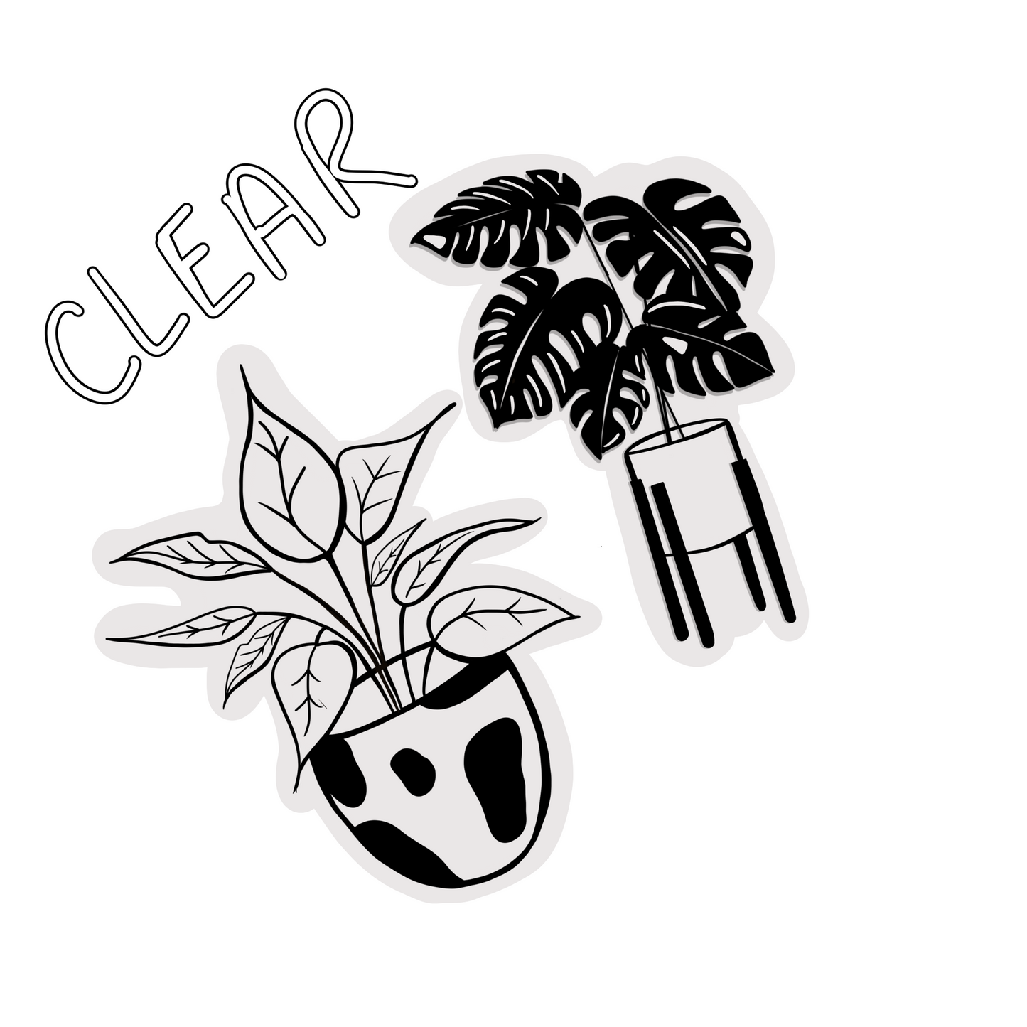 CLEAR Plant Waterproof Vinyl Stickers