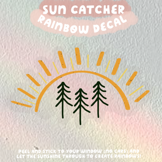 Pine Tree Sun Catcher Rainbow Window Decals