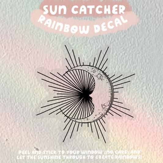Sun and Moon Sun Catcher Rainbow Window Decals
