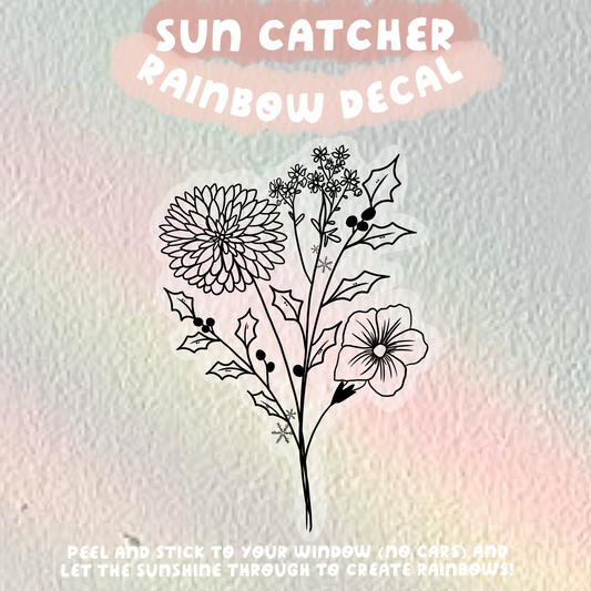 Winter Bouquet Sun Catcher Rainbow Window Decals