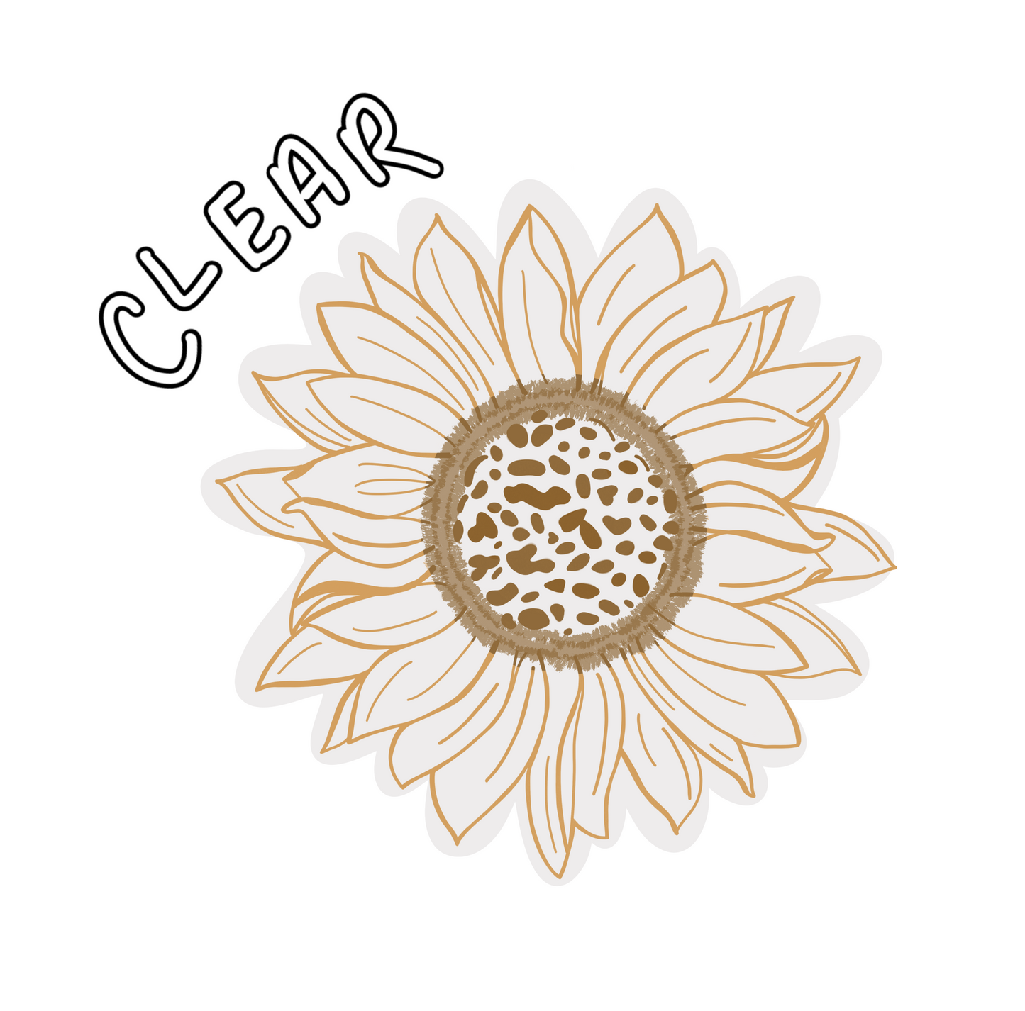 CLEAR Sunflower Waterproof Vinyl Sticker