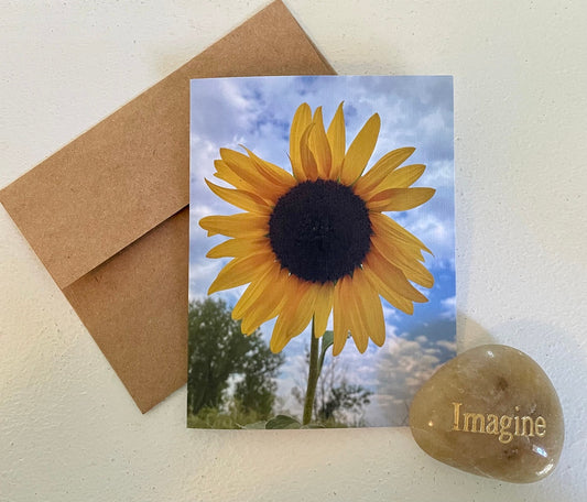 Sunflower Sky Photography Greeting Card With Kraft Envelope