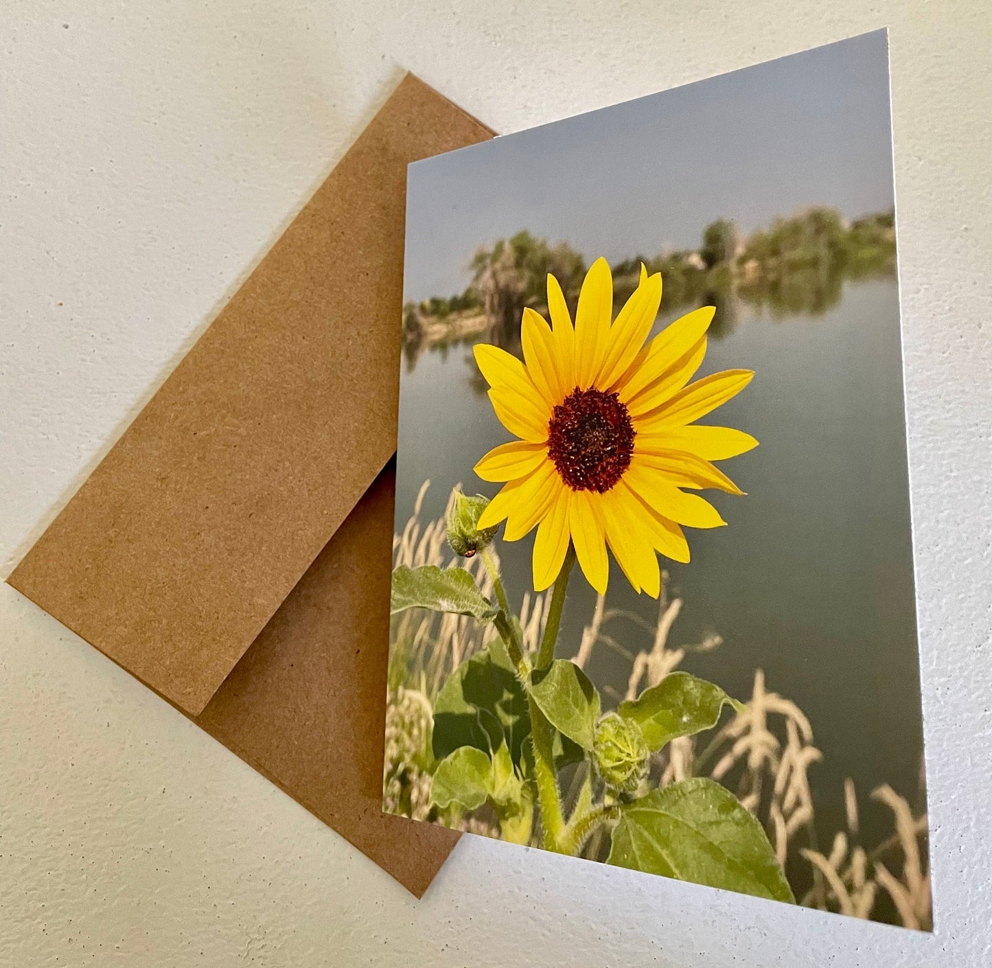 Sunflower Photography Greeting Card With Kraft Envelope