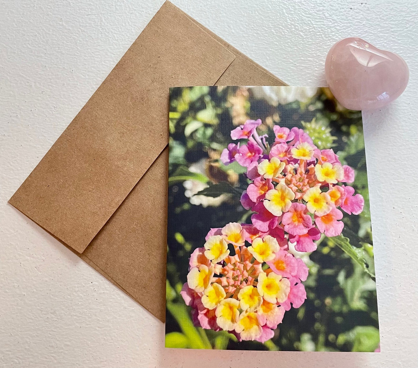 Lantana Photography Greeting Card With Kraft Envelope