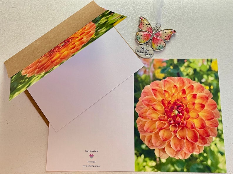 Dazzling Dahlia Photography Greeting Card With Kraft Envelope