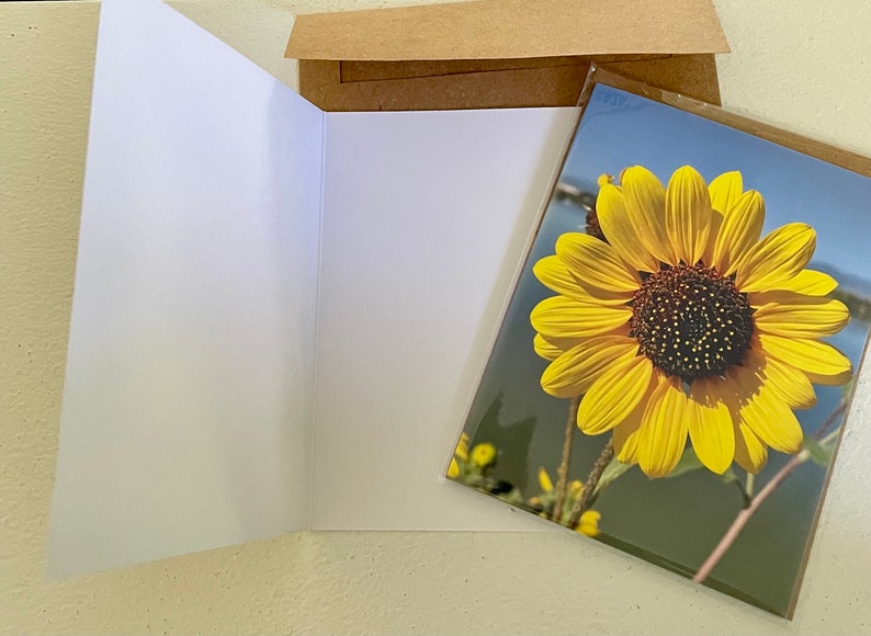 Sunflower Photography Greeting Card With Kraft Envelope