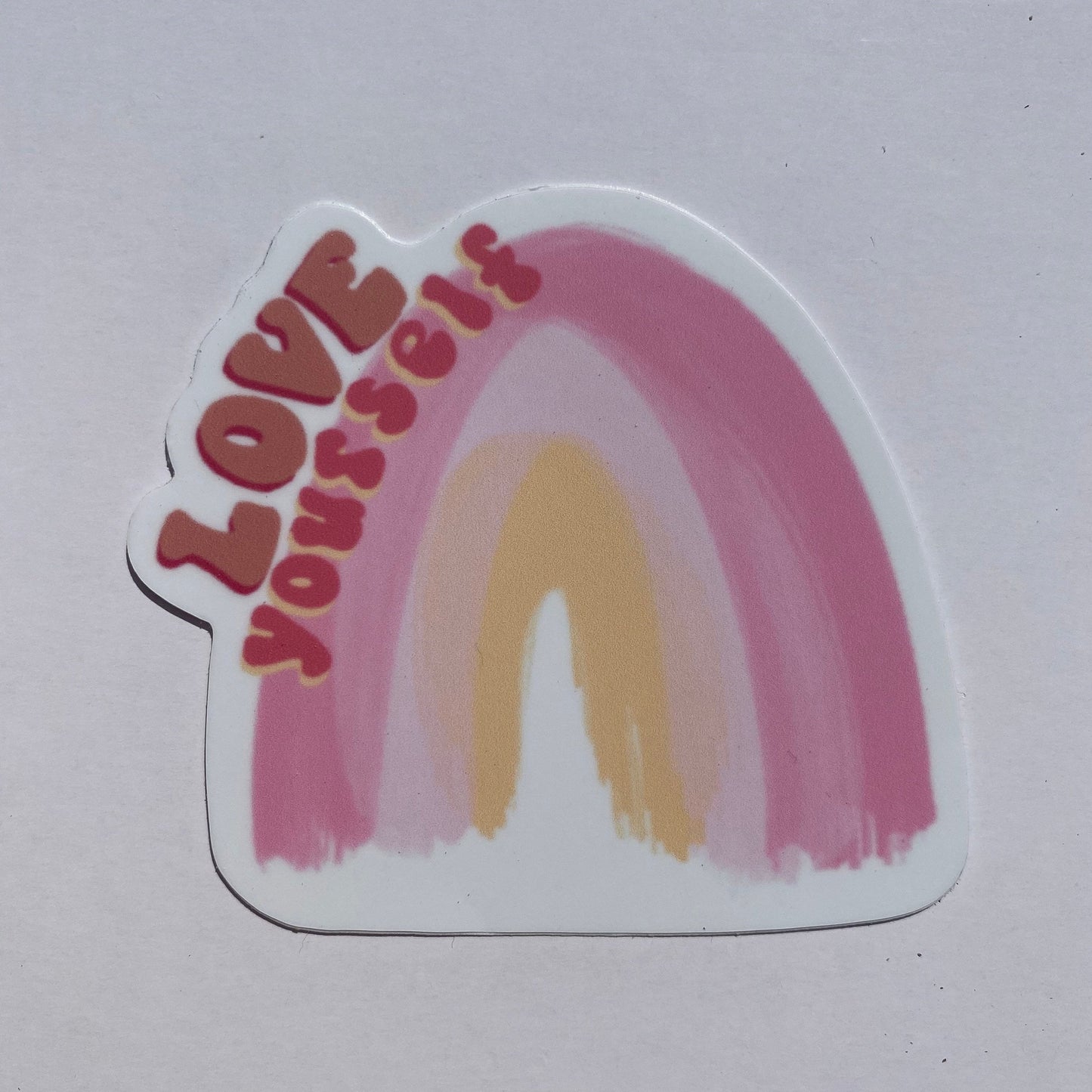 Love Yourself Rainbow Waterproof Vinyl Sticker