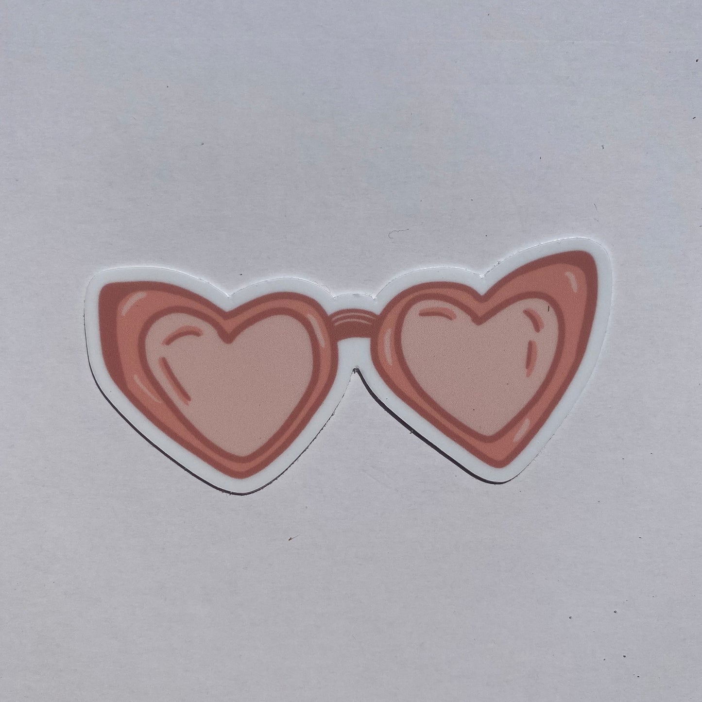 Heart Shaped Rose Colored Sunglasses Waterproof Vinyl Sticker