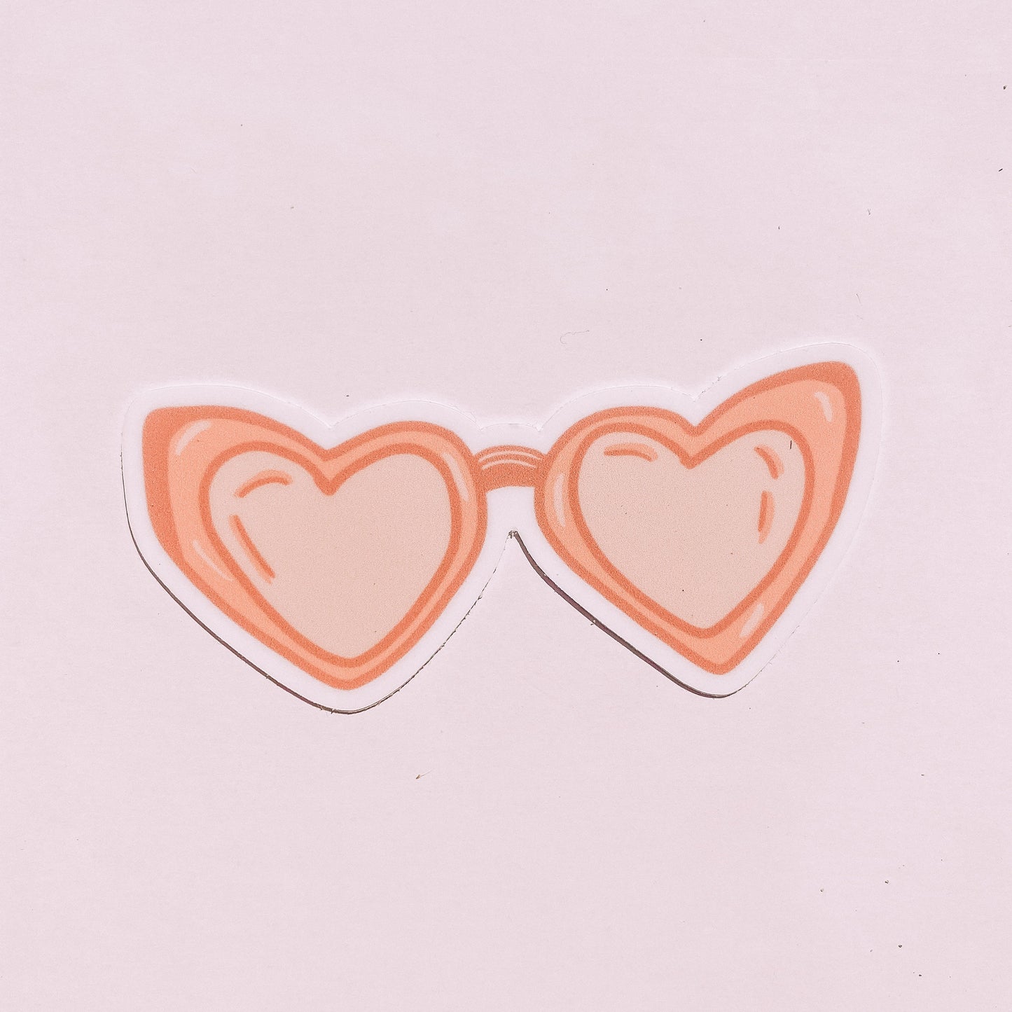 Heart Shaped Rose Colored Sunglasses Waterproof Vinyl Sticker