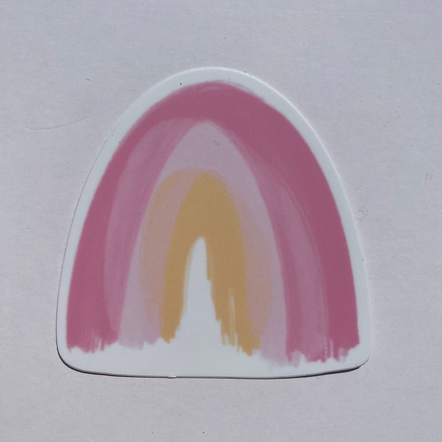Watercolor Pink Rainbow Waterproof Vinyl Sticker
