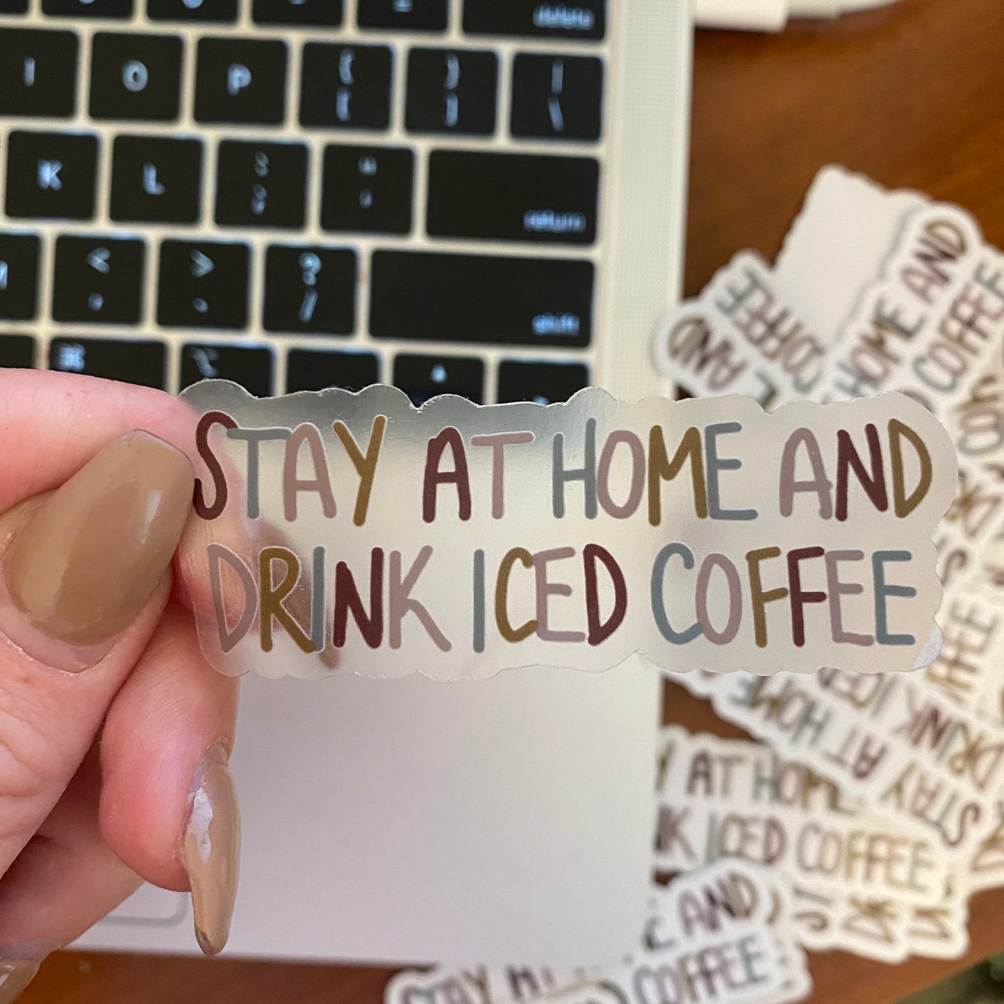 CLEAR Drink Iced Coffee Sticker