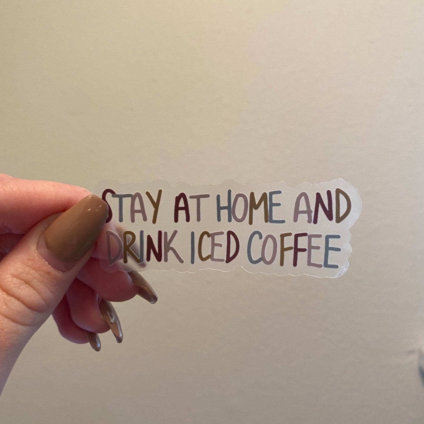 CLEAR Drink Iced Coffee Waterproof Vinyl Sticker