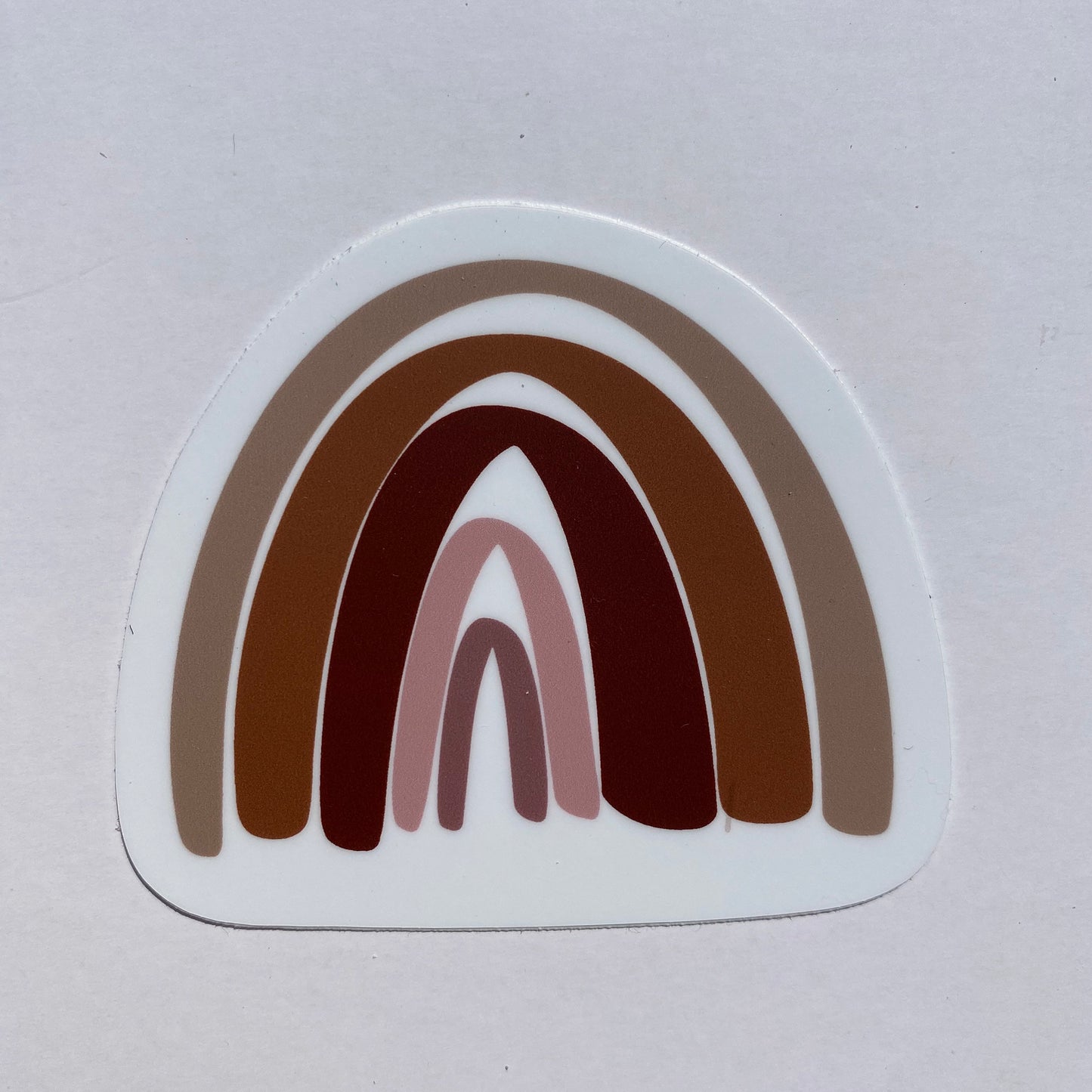 Brown Rainbow Waterproof Vinyl Sticker