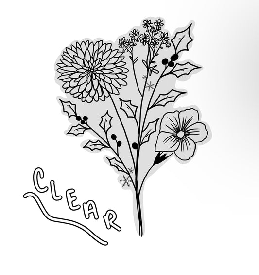 CLEAR Winter Bouquet Sticker