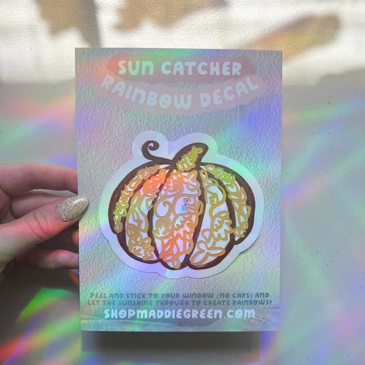 Pumpkin Suncatcher Rainbow Window Decal