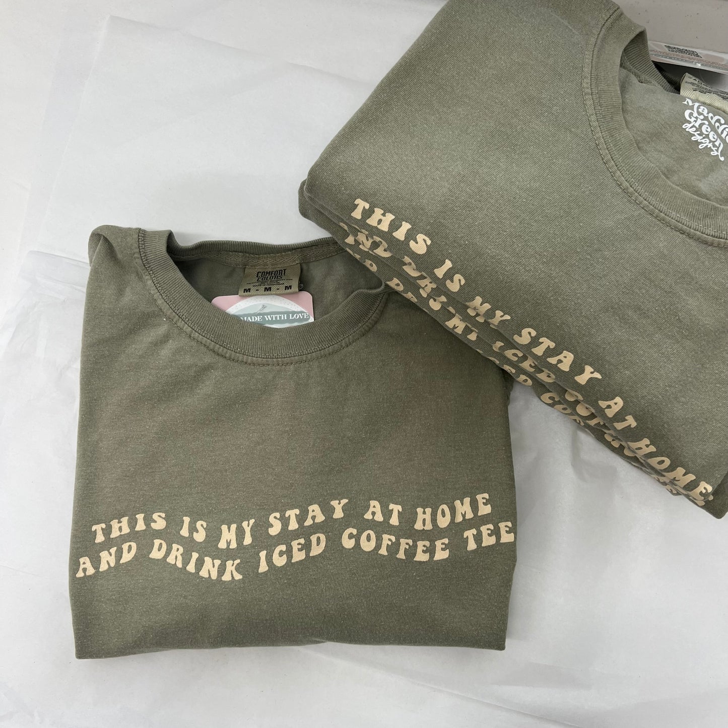 Khaki This is my Stay at Home and Drink Iced Coffee Tee