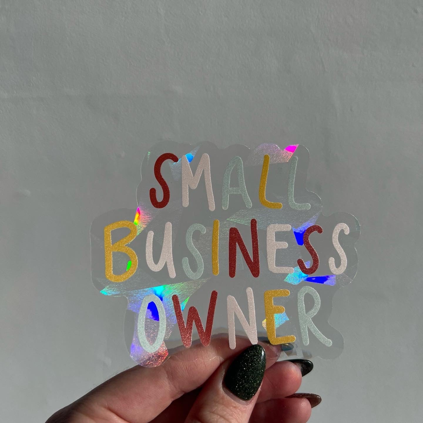 Signature Small Business Owner Suncatcher Rainbow Window Decal