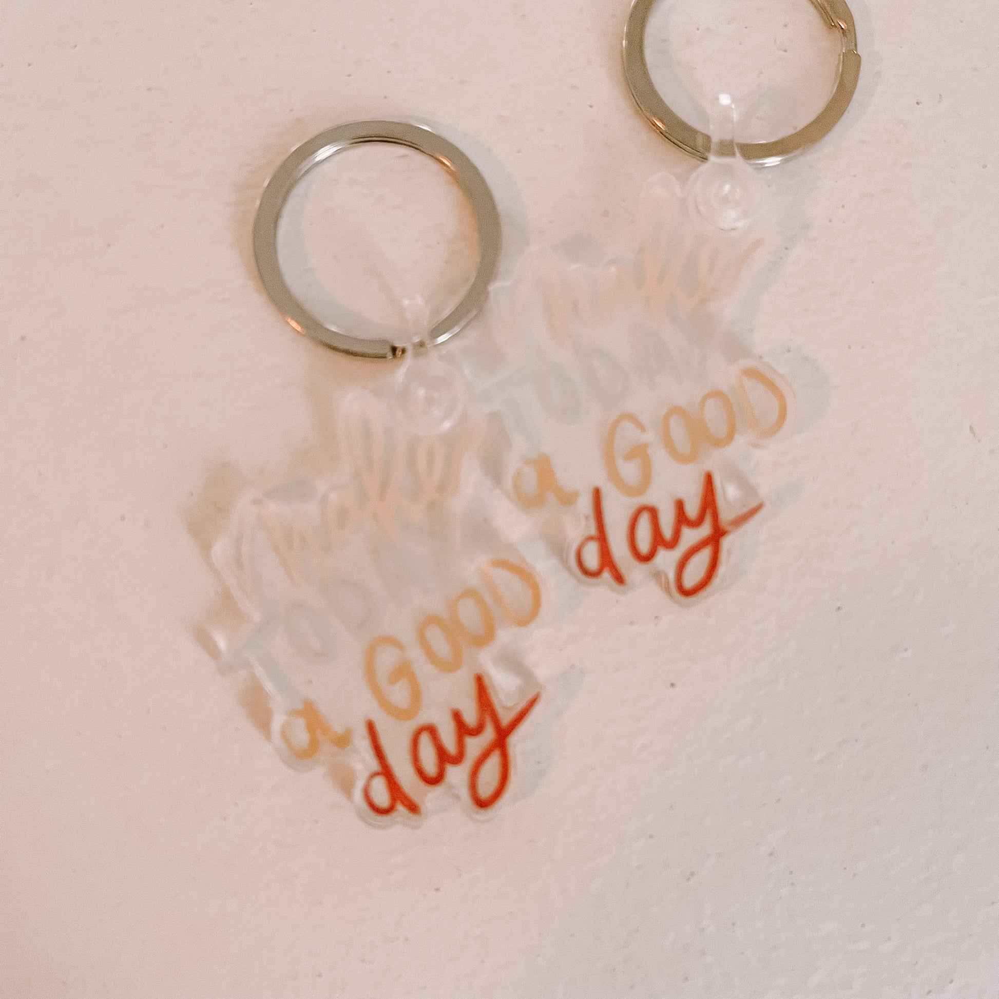 MaddieGreenDesigns Clear Keychains with Key Ring (12 Designs on One Listing) Pink Water Bottle