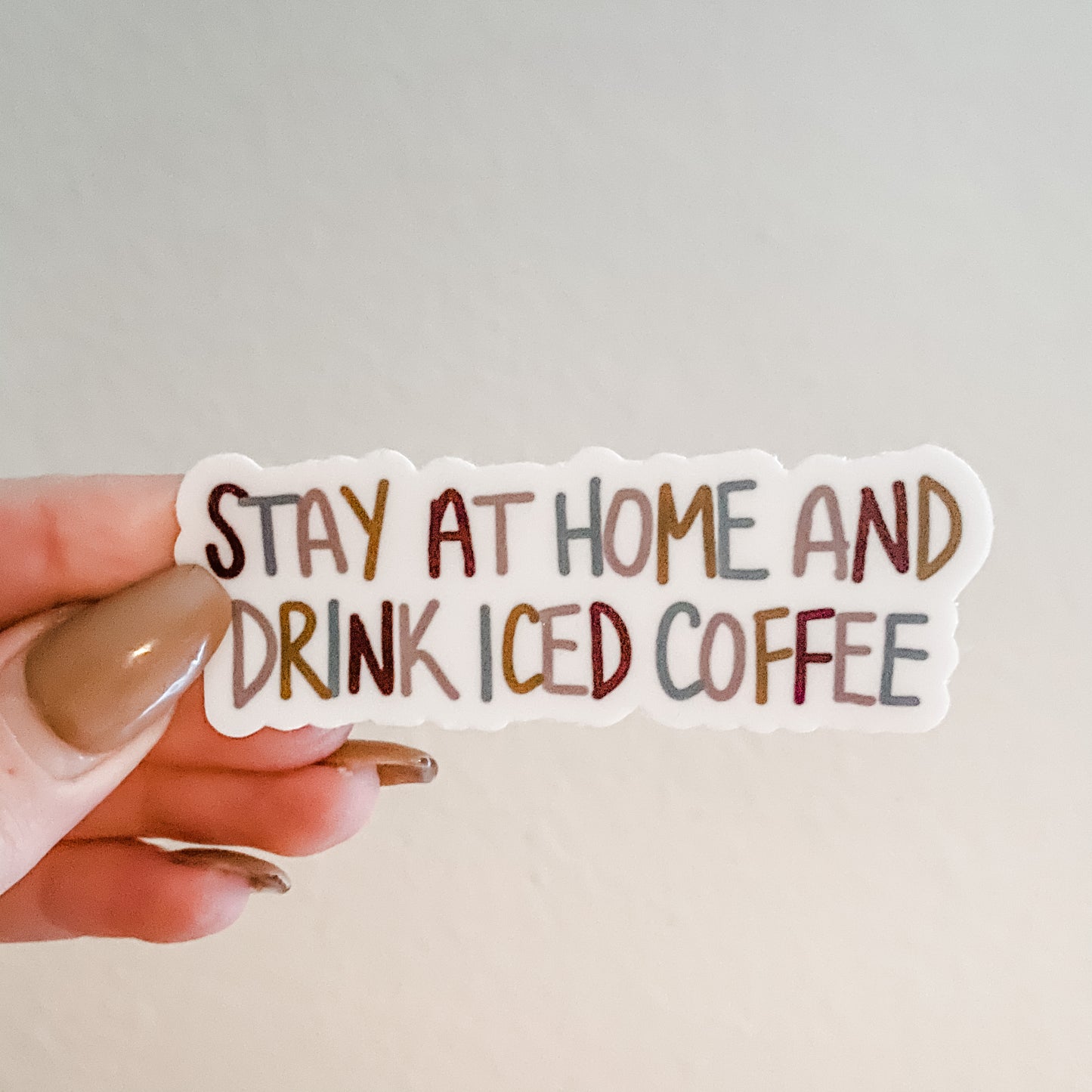 Home and Drink Iced Coffee Waterproof Vinyl Sticker