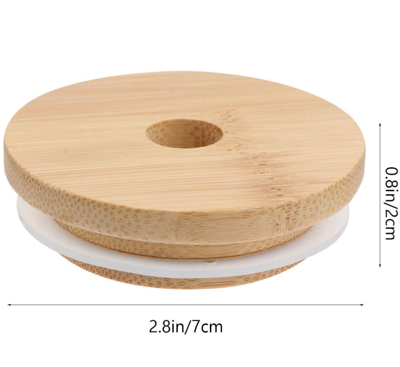 Bamboo Lid for Glass Can Cup