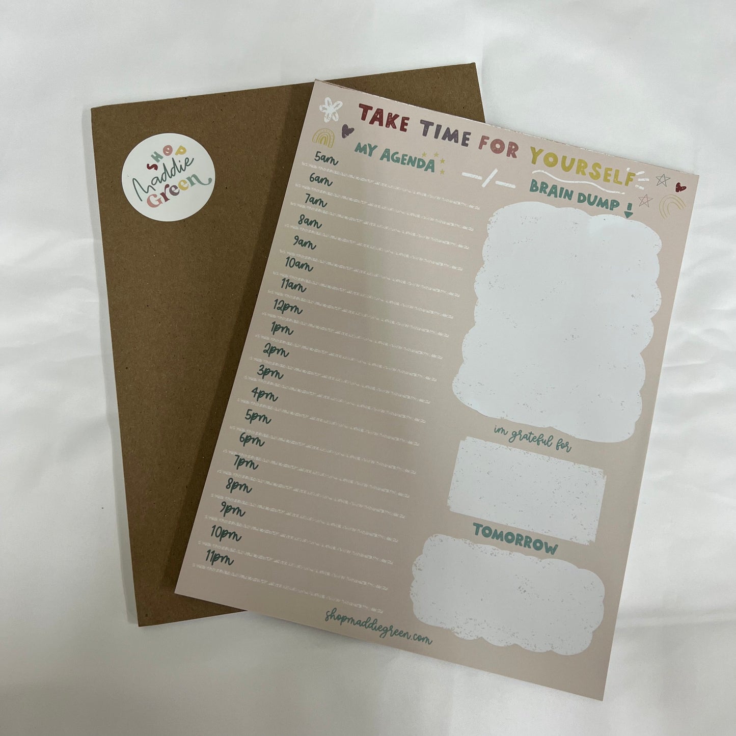 Take Time For Yourself Jumbo Daily Planner Notepad