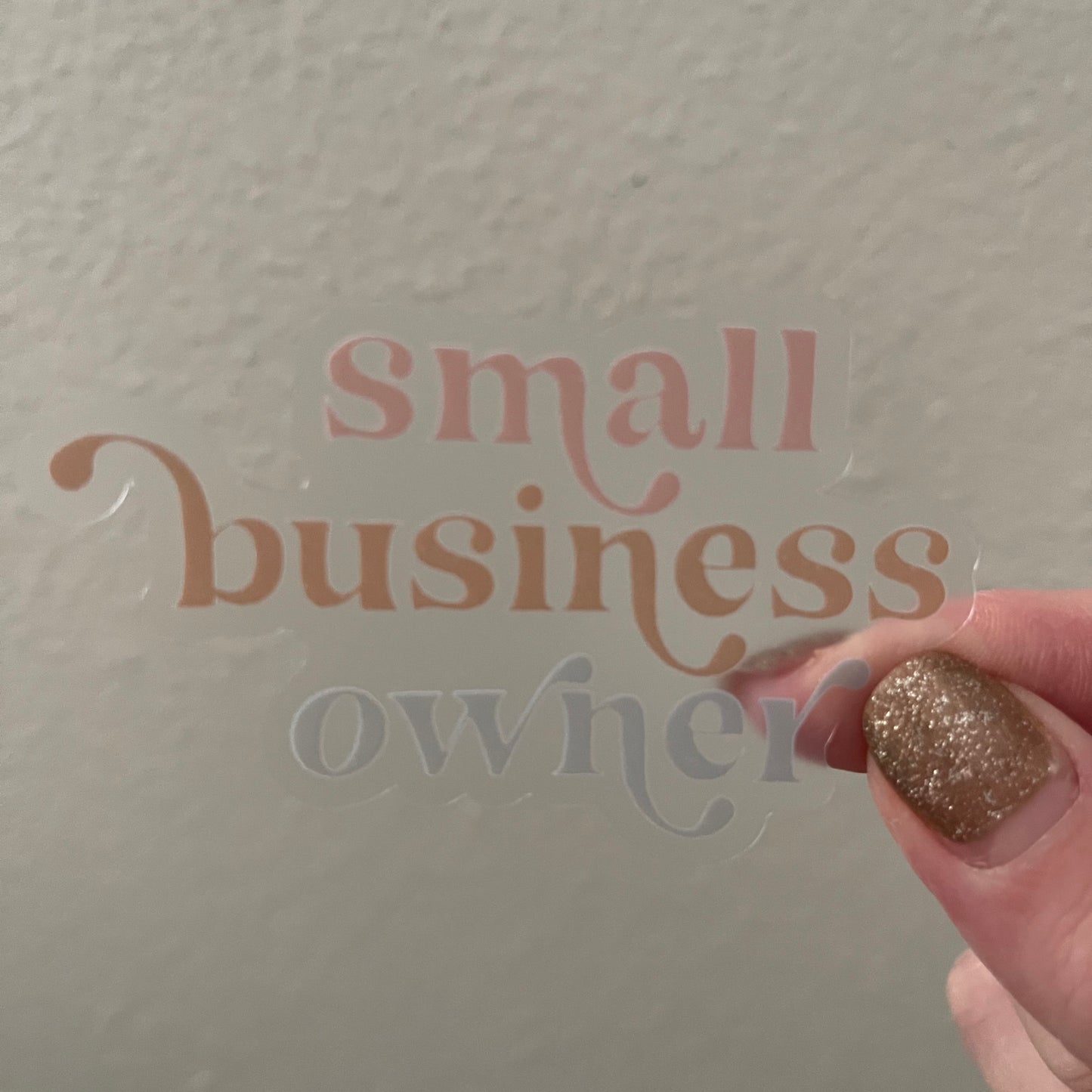 CLEAR Pastel Small Business Owner Sticker