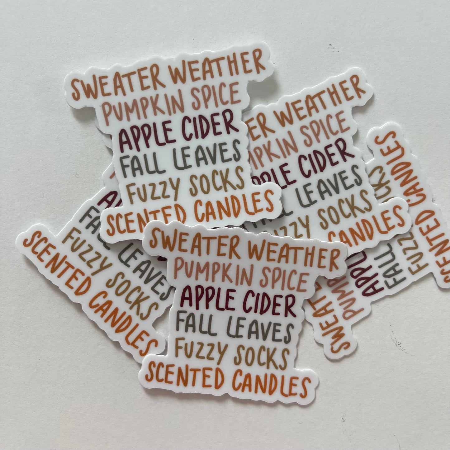 Fall Favorites Waterproof Vinyl Stickers
