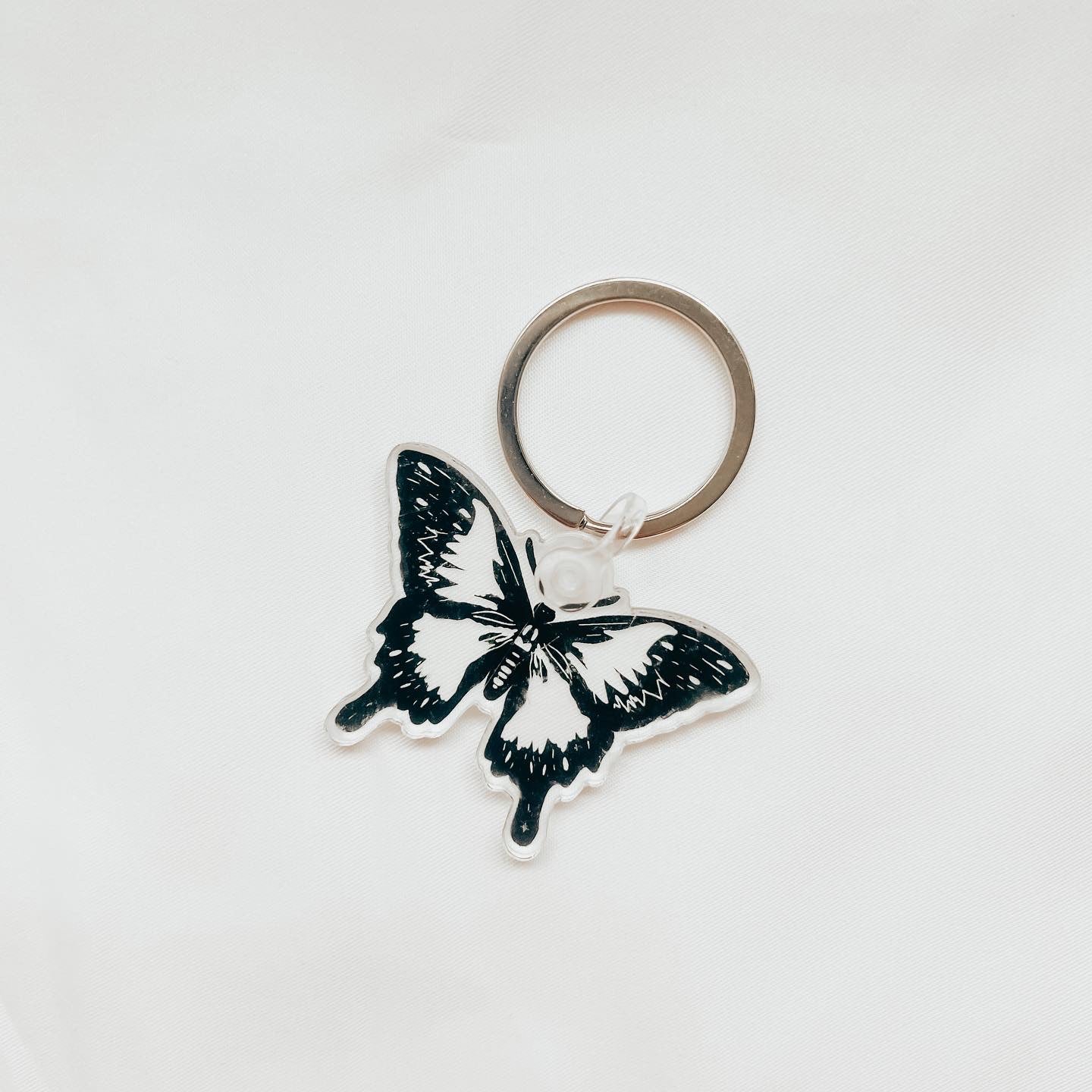 Butterfly Clear Keychains with Key Ring