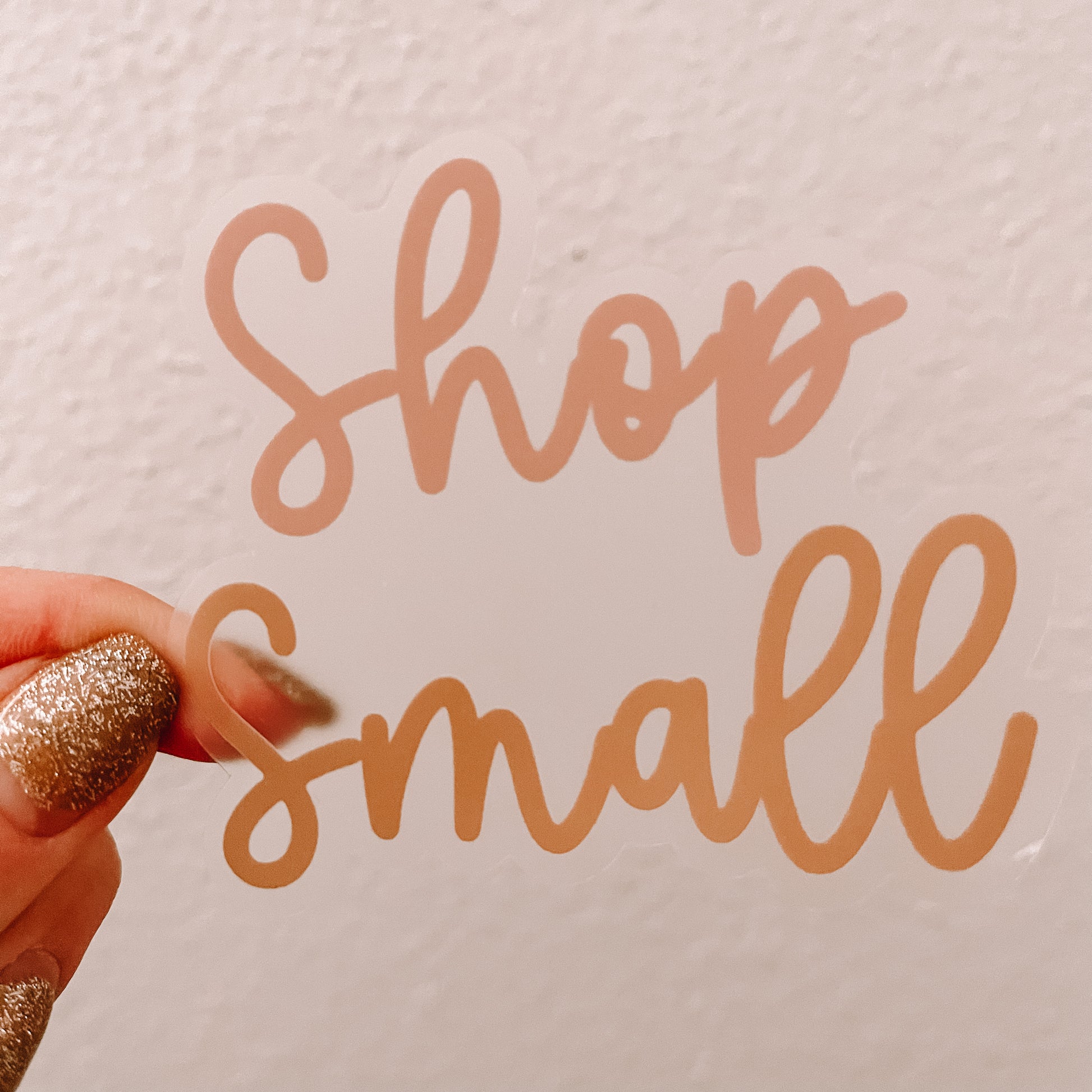 CLEAR Cursive Shop Small Waterproof Vinyl Sticker – Maddie Green Boutique
