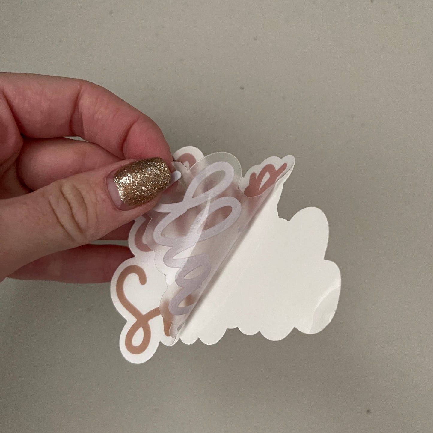 CLEAR Cursive Shop Small Waterproof Vinyl Sticker