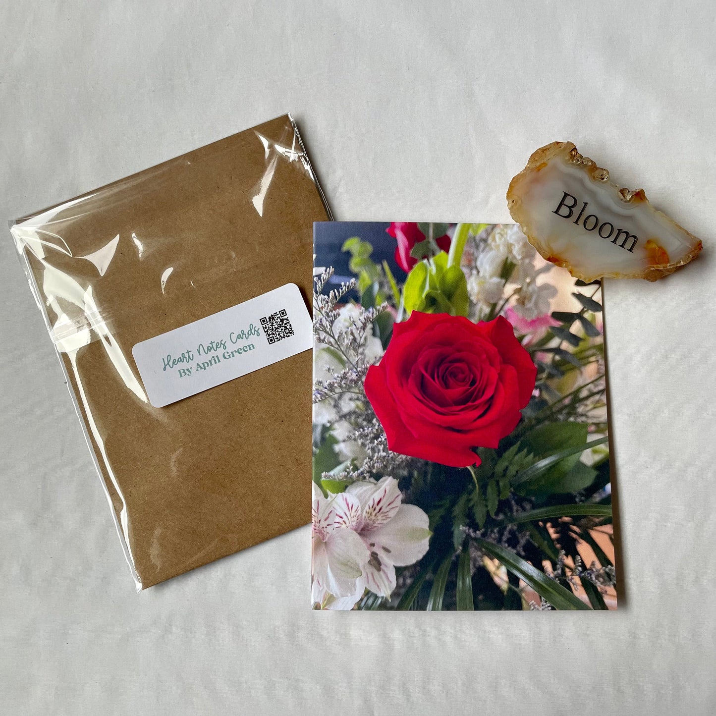 Red Rose Original Photography Greeting Card with Kraft Envelope