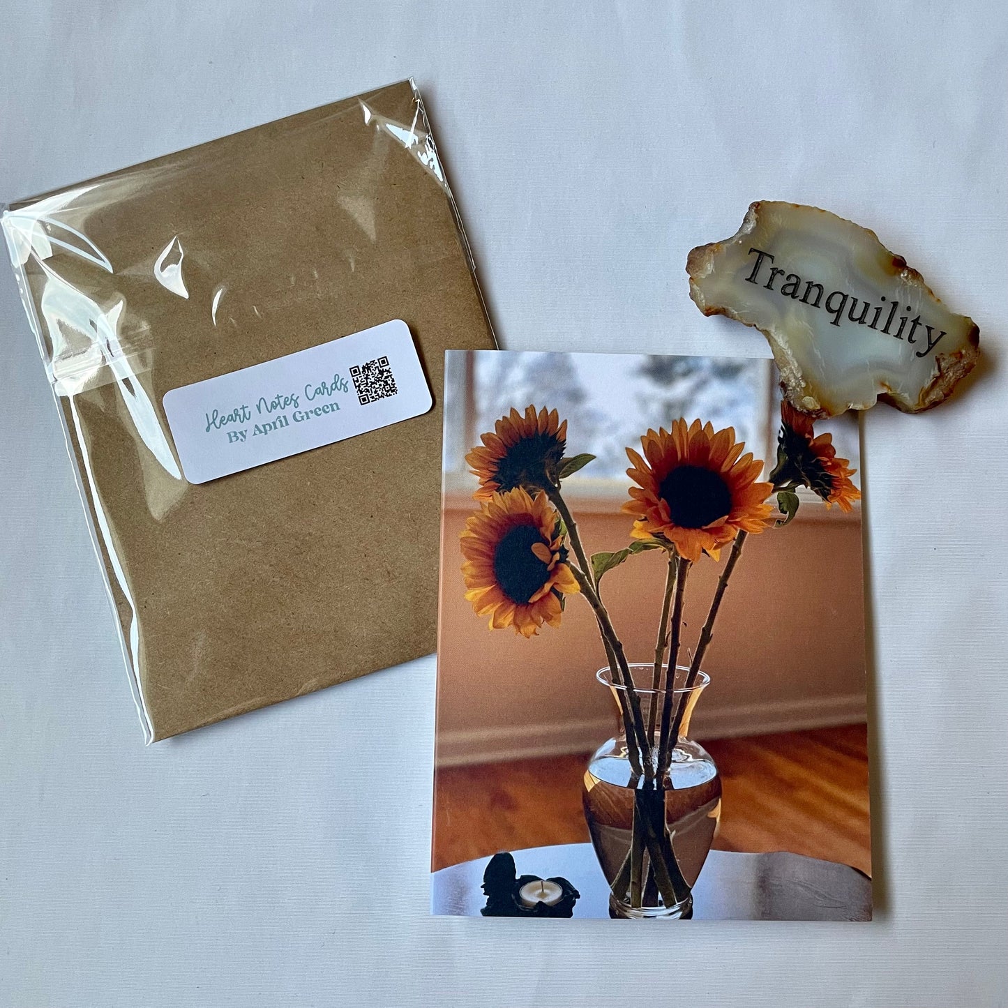 Fresh Sunflowers in Vase Still Life Photography Single Greeting Card with Kraft Envelope