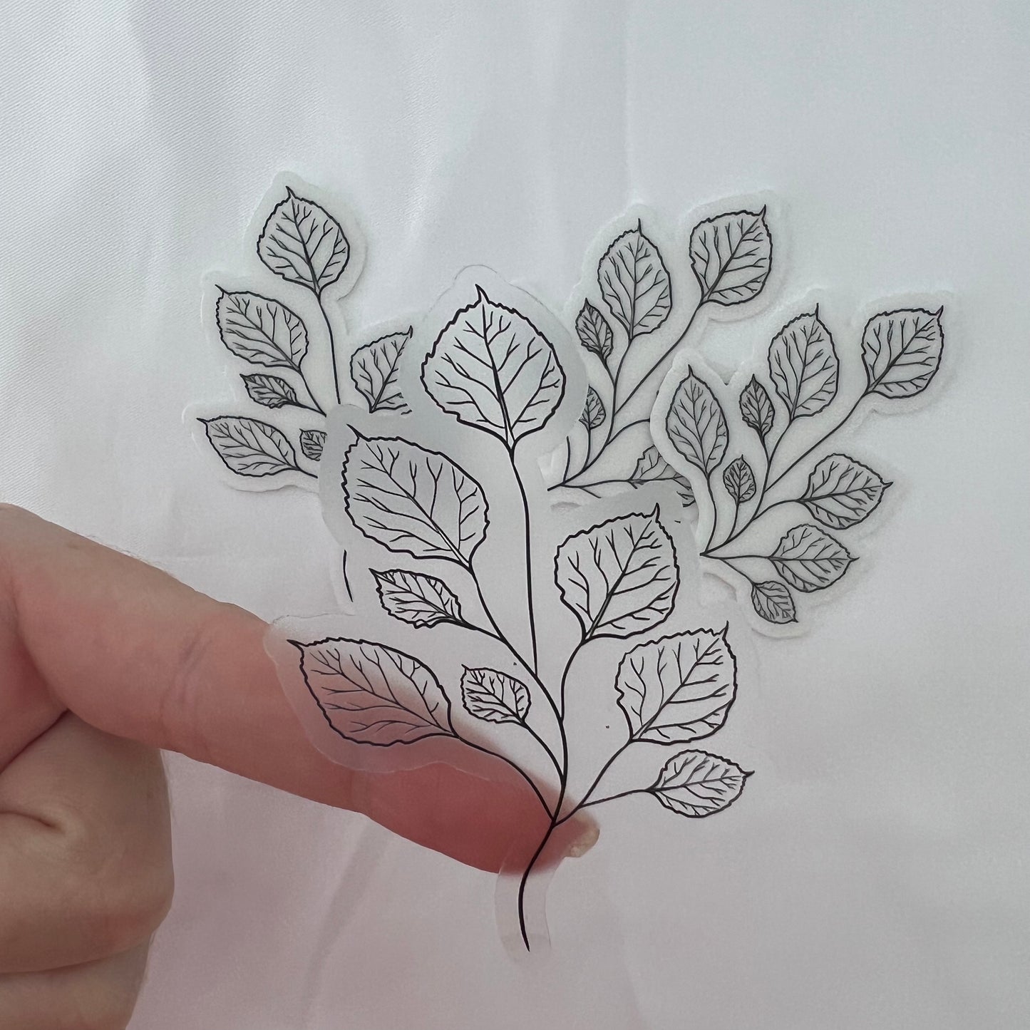 CLEAR Aspen Leaf Waterproof Vinyl Sticker