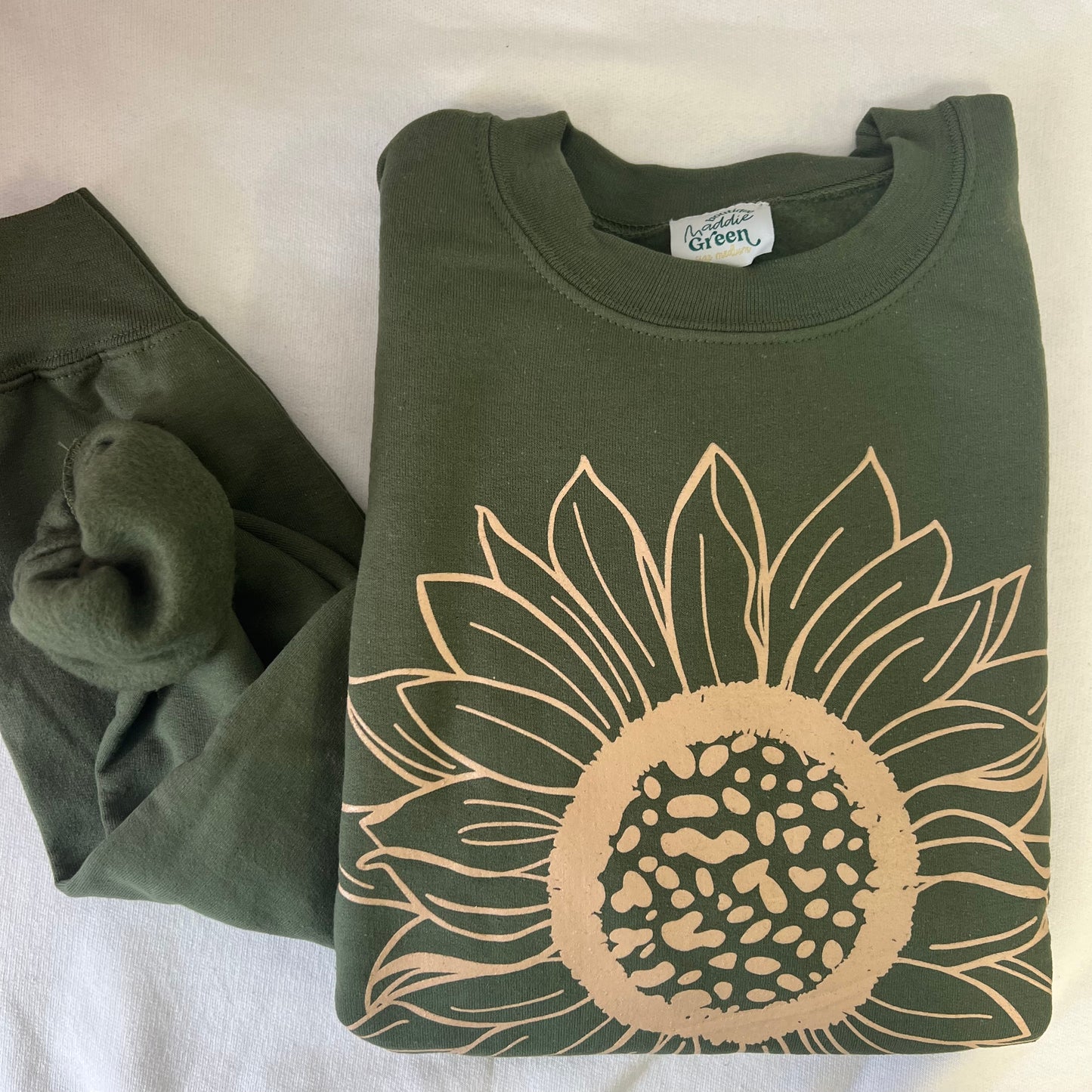 Green Sunflower Crewneck Sweatshirt