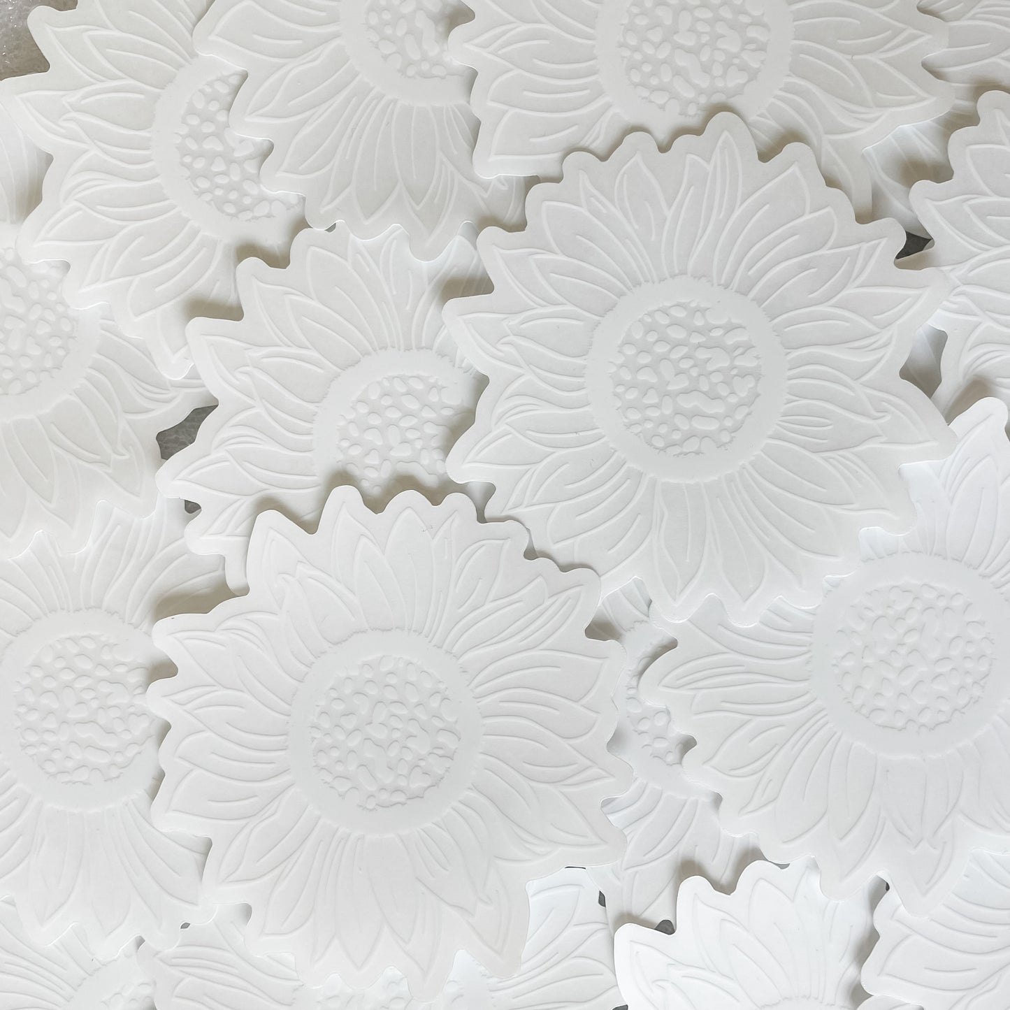 CLEAR White Sunflower Waterproof Vinyl Sticker