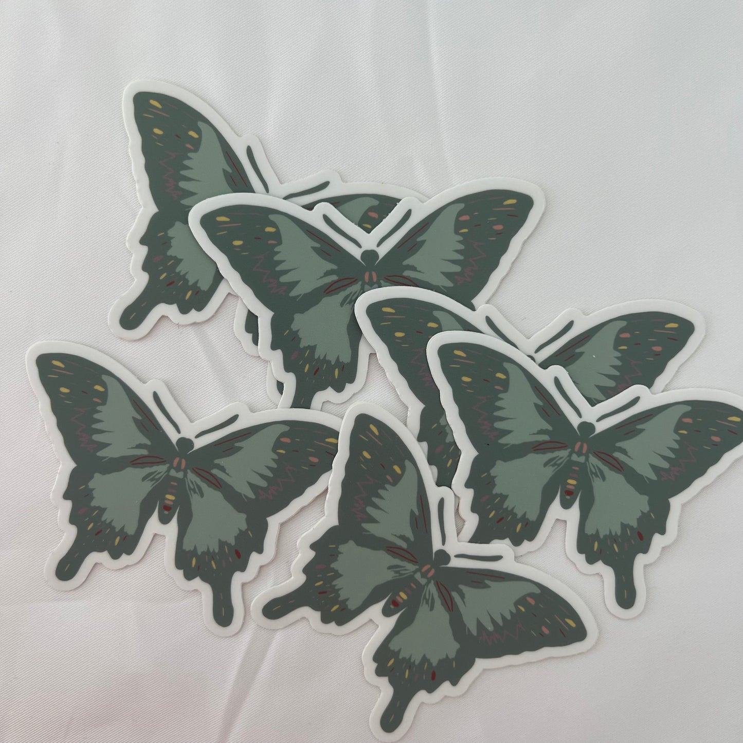 Green Butterfly Waterproof Vinyl Sticker