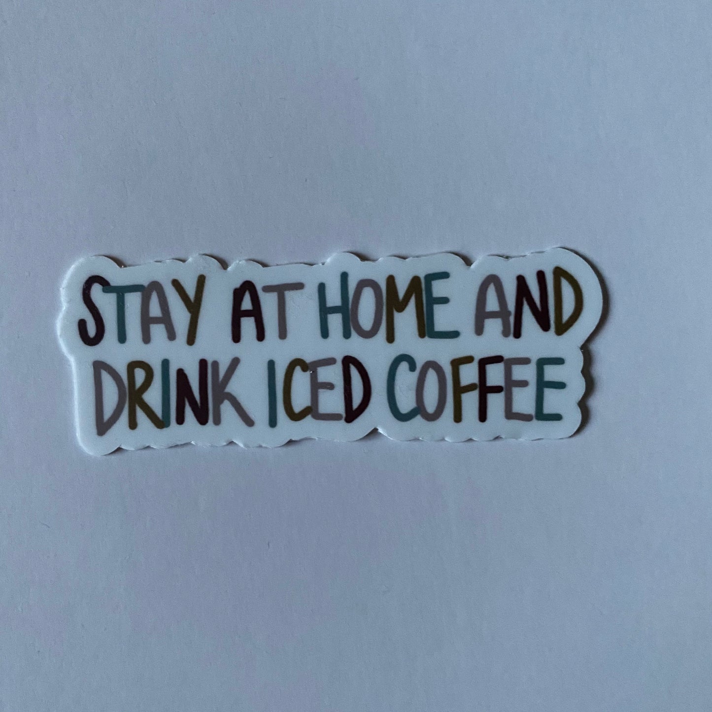 Home and Drink Iced Coffee Waterproof Vinyl Sticker